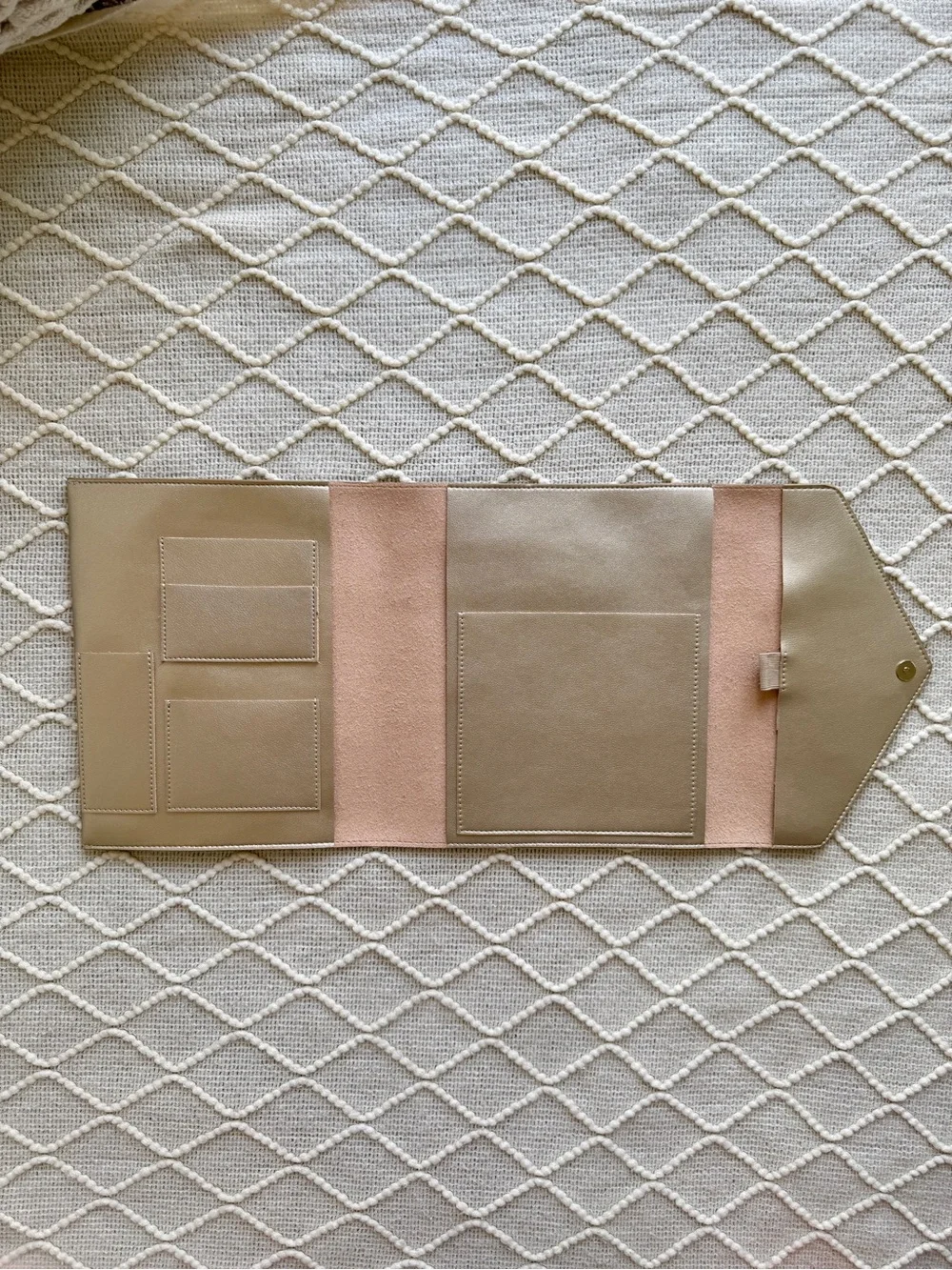 Erin Condren Vegan Leather Coiled Notebook Planner Folio Organizer Champagne